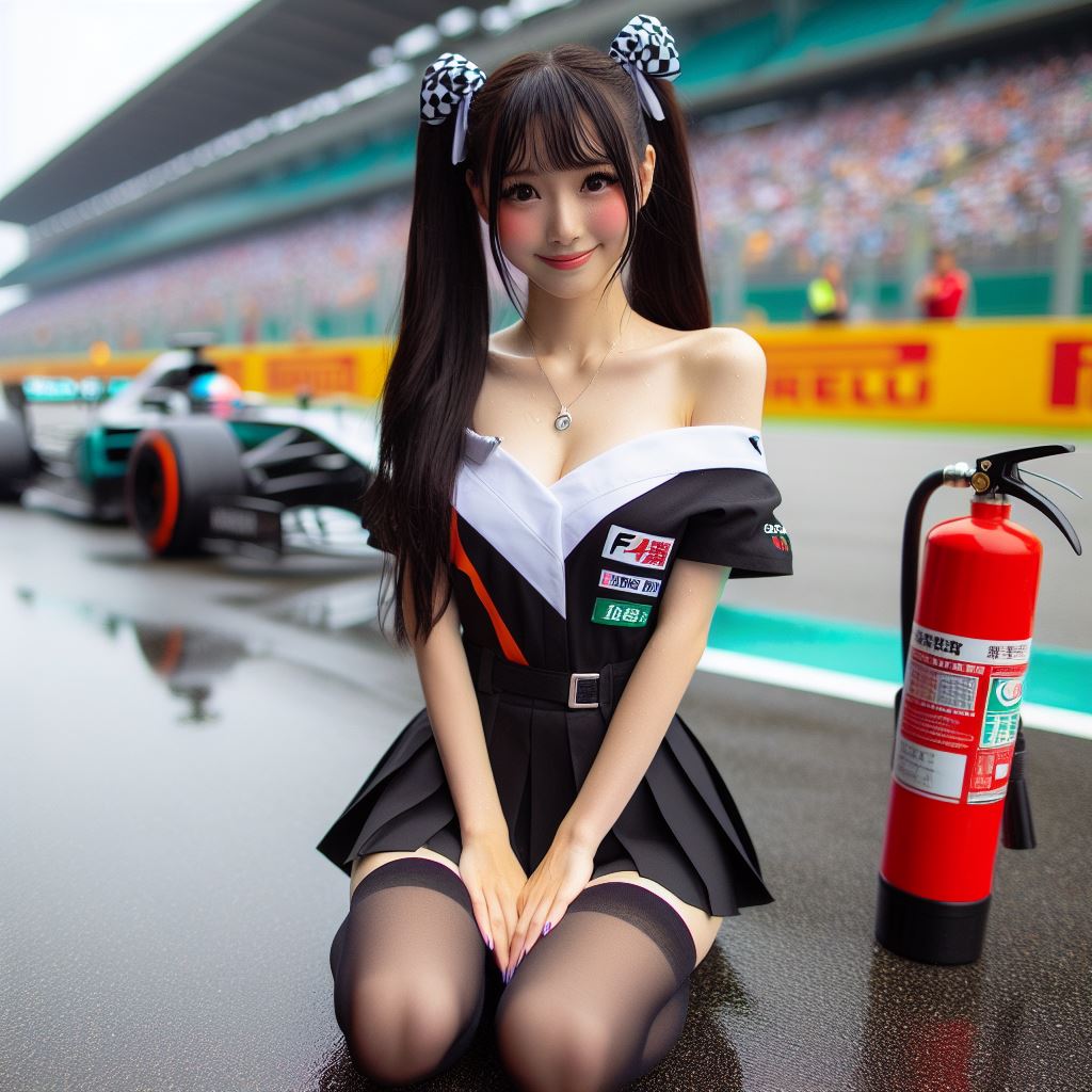 賽車場上可愛的貓咪&amp;妹子