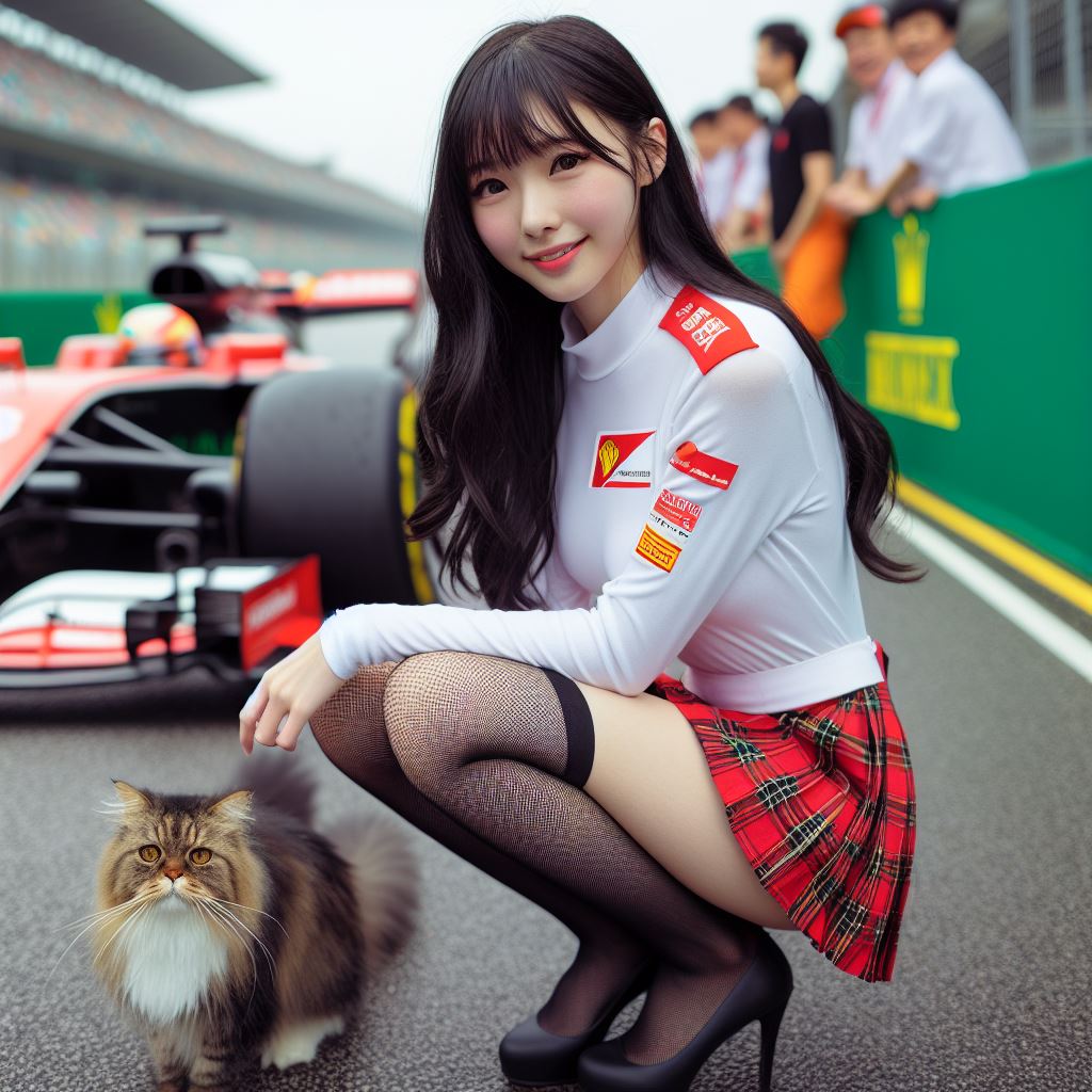 賽車場上可愛的貓咪&amp;妹子