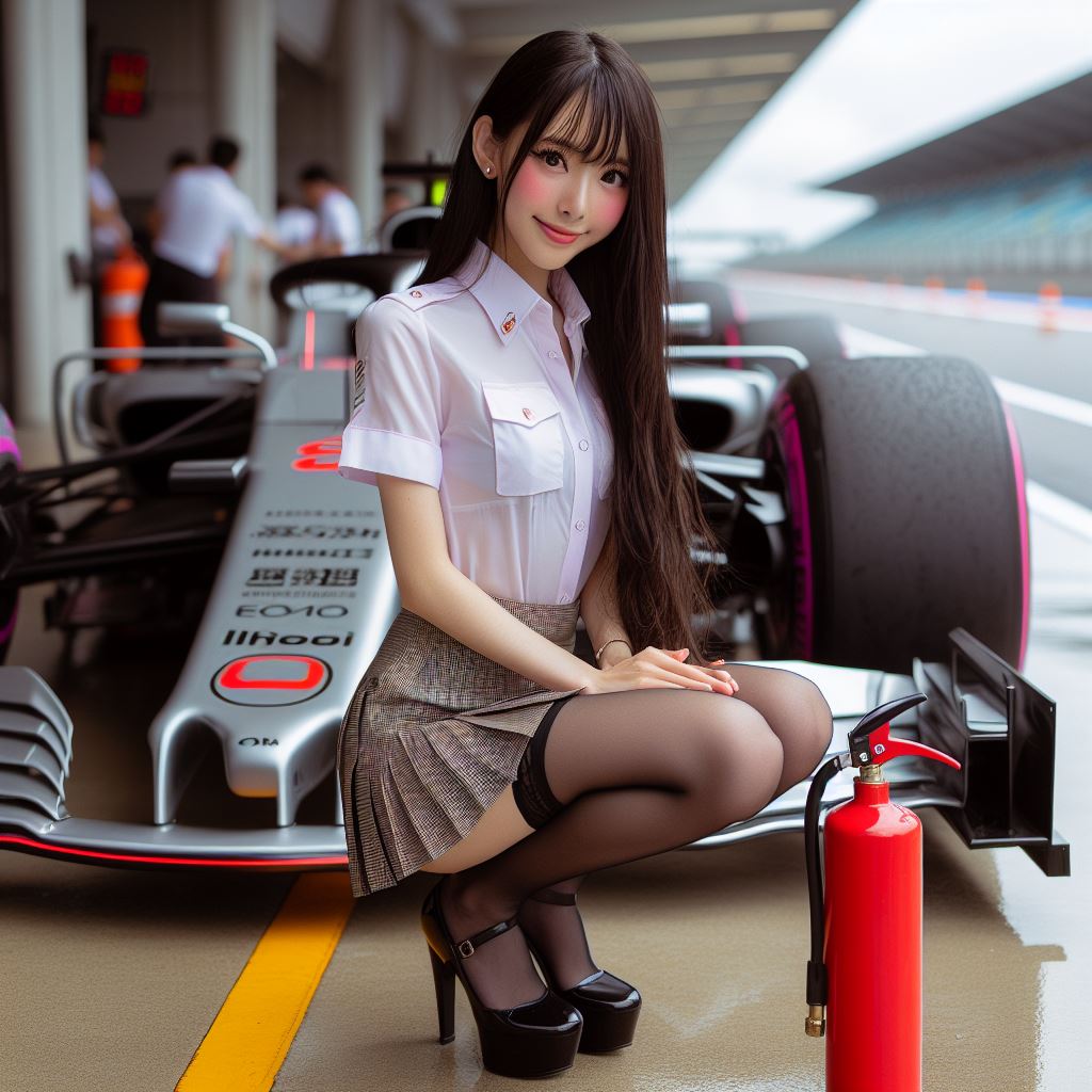 賽車場上可愛的貓咪&amp;妹子
