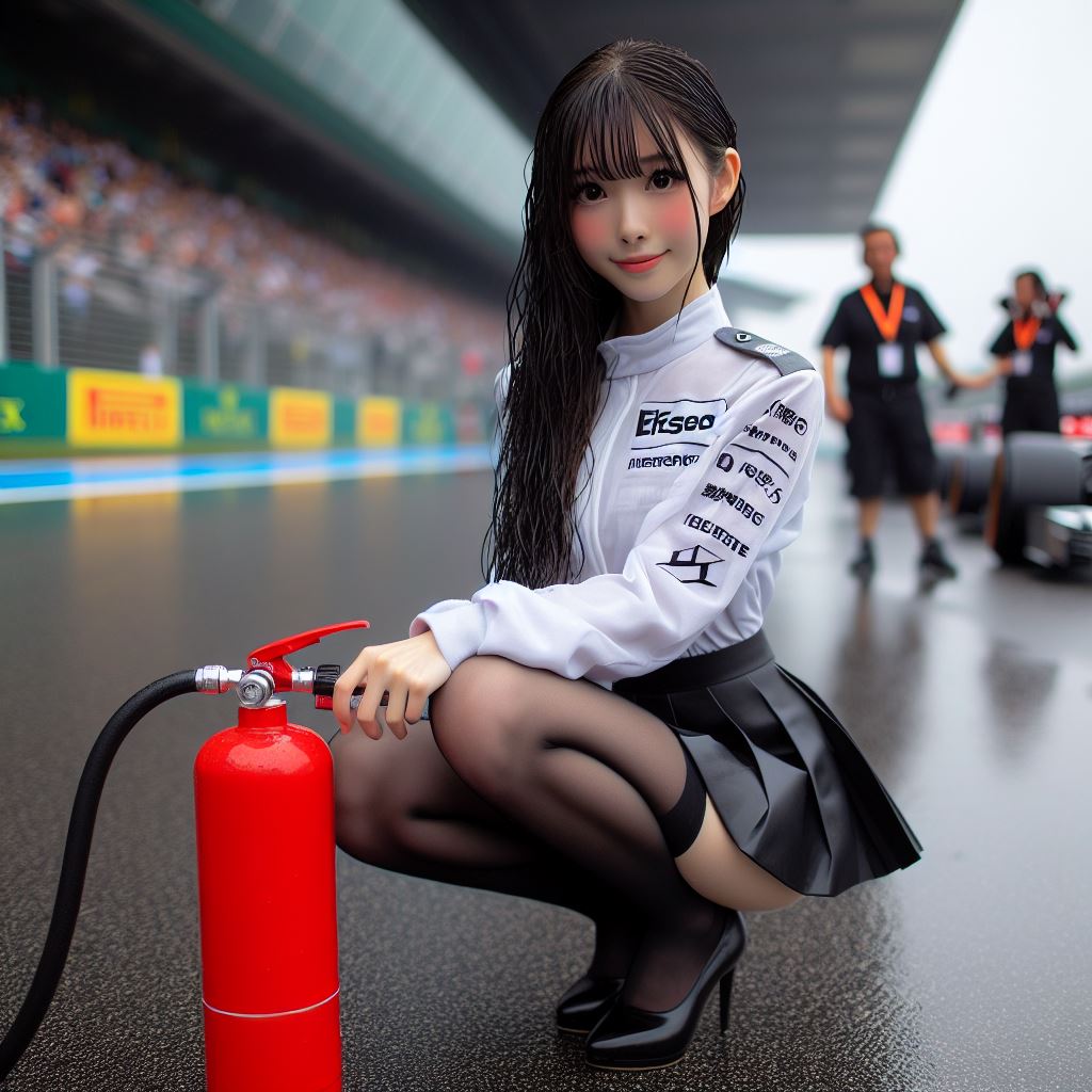 賽車場上可愛的貓咪&amp;妹子