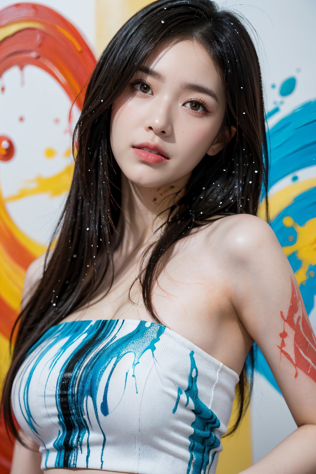 Paint poured on the body