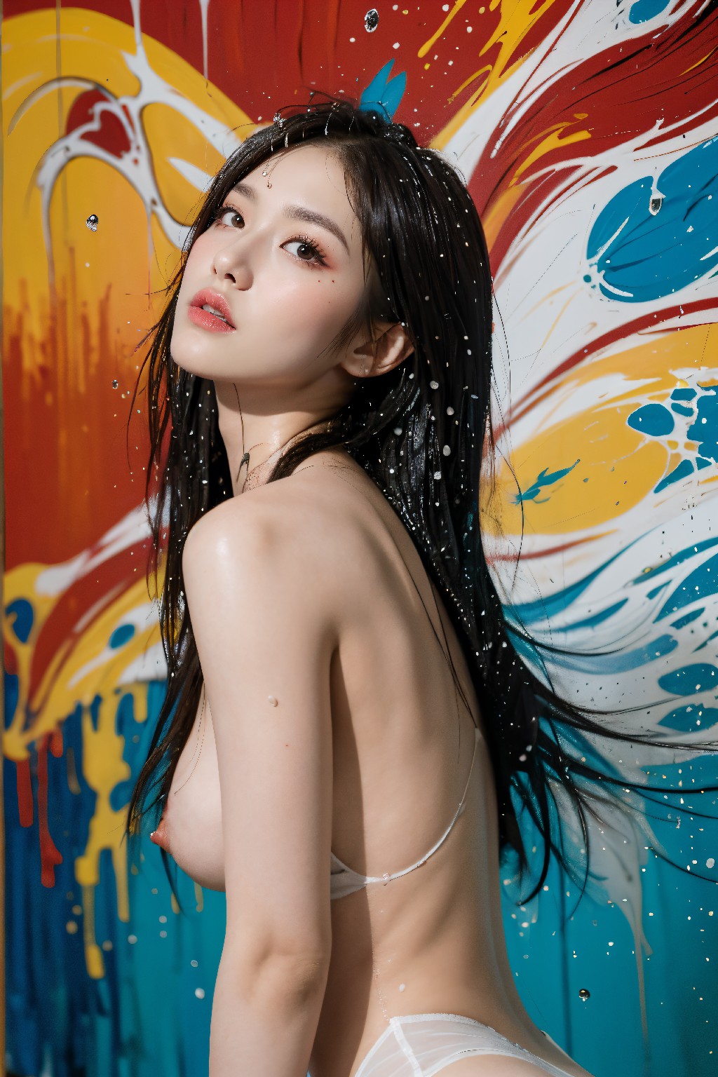 Paint poured on the body