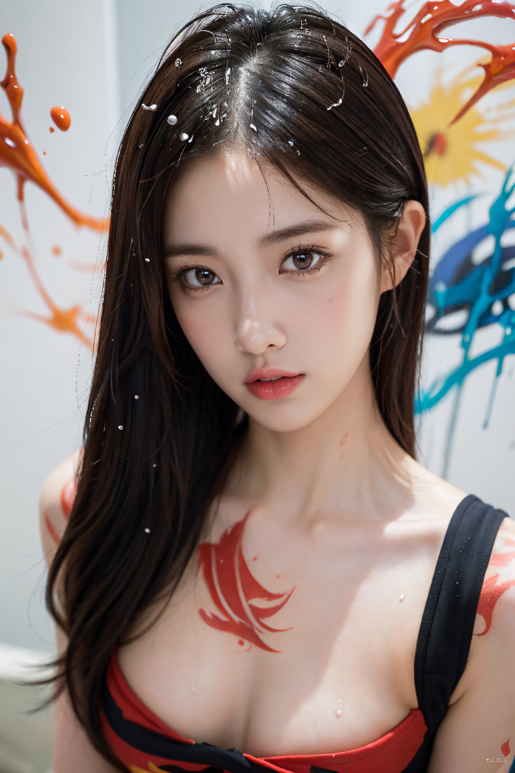 Paint poured on the body