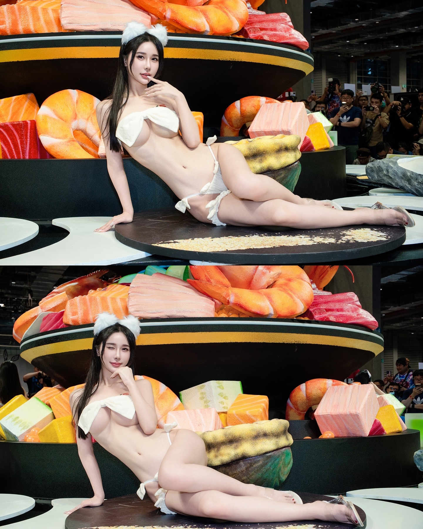 性感小白貓「夢夢」辣翻TRE！雪乳只用蝴蝶結遮點，白嫩美體露出好狂！