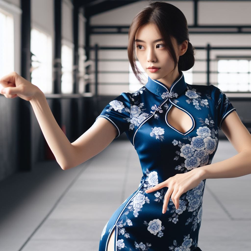妹子空手道練功