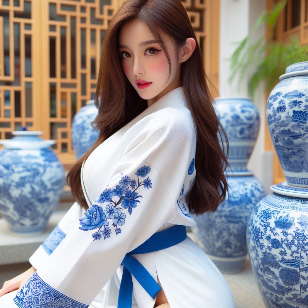 妹子空手道練功