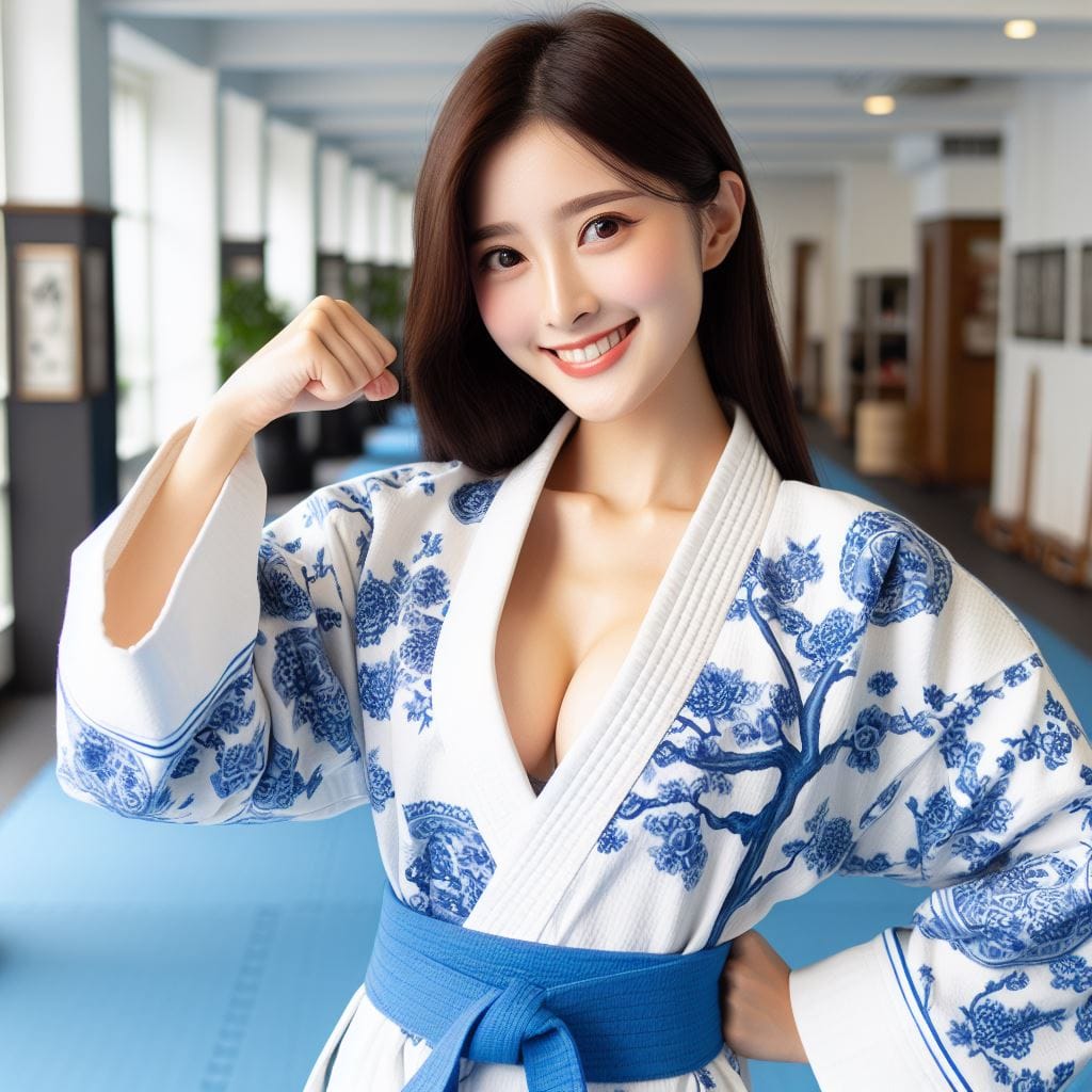 妹子空手道練功
