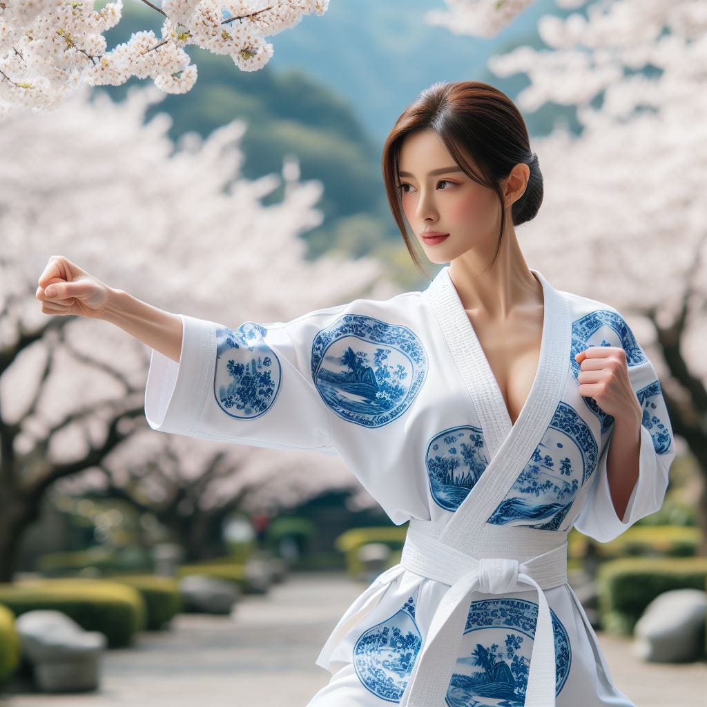 妹子空手道練功