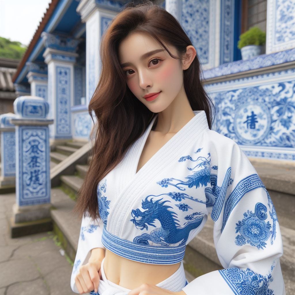 妹子空手道練功
