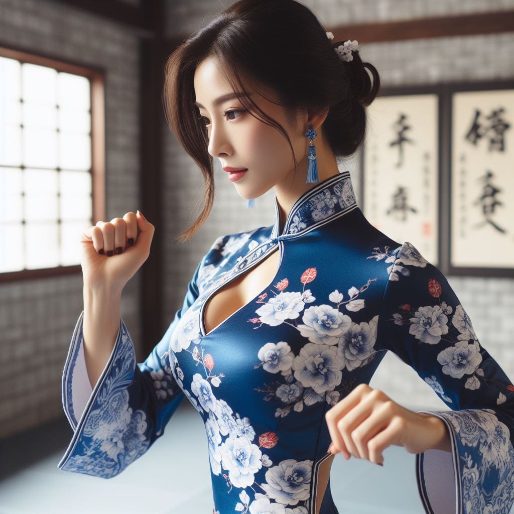 妹子空手道練功