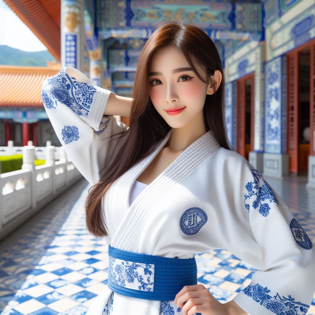 妹子空手道練功