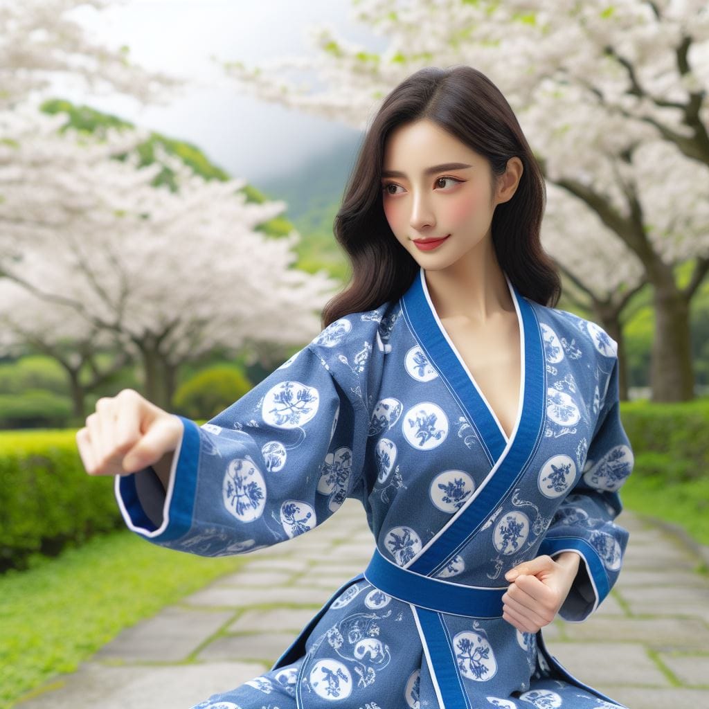 妹子空手道練功