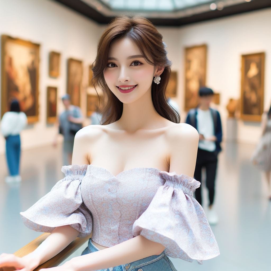 妹子參觀當代藝術館陶冶身心