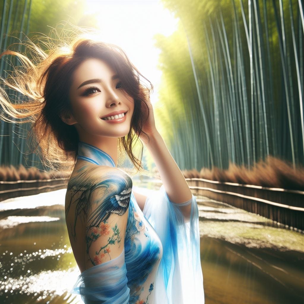 妹子湖中．溪邊戲水