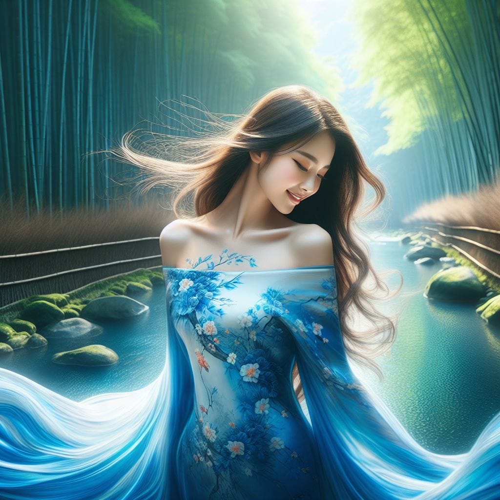 妹子湖中．溪邊戲水