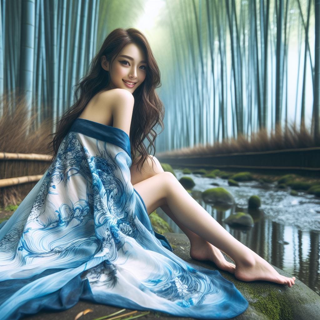 妹子湖中．溪邊戲水