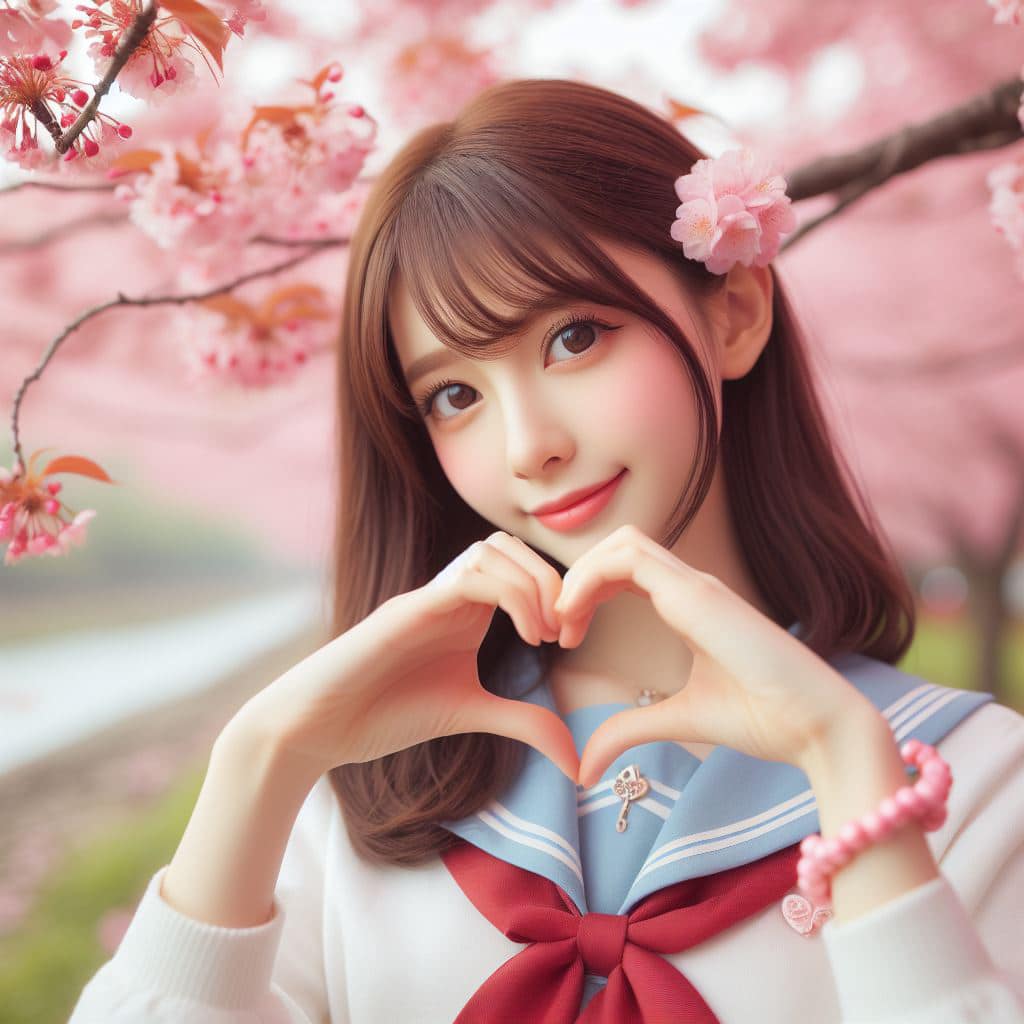 青春的妹子果然好（愛心風格）