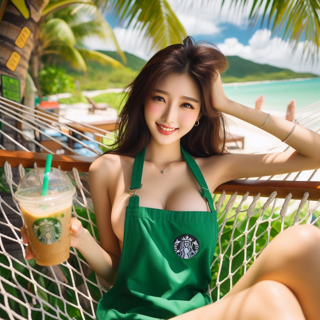 海灘．吊床．沙灘．美女．啤酒
