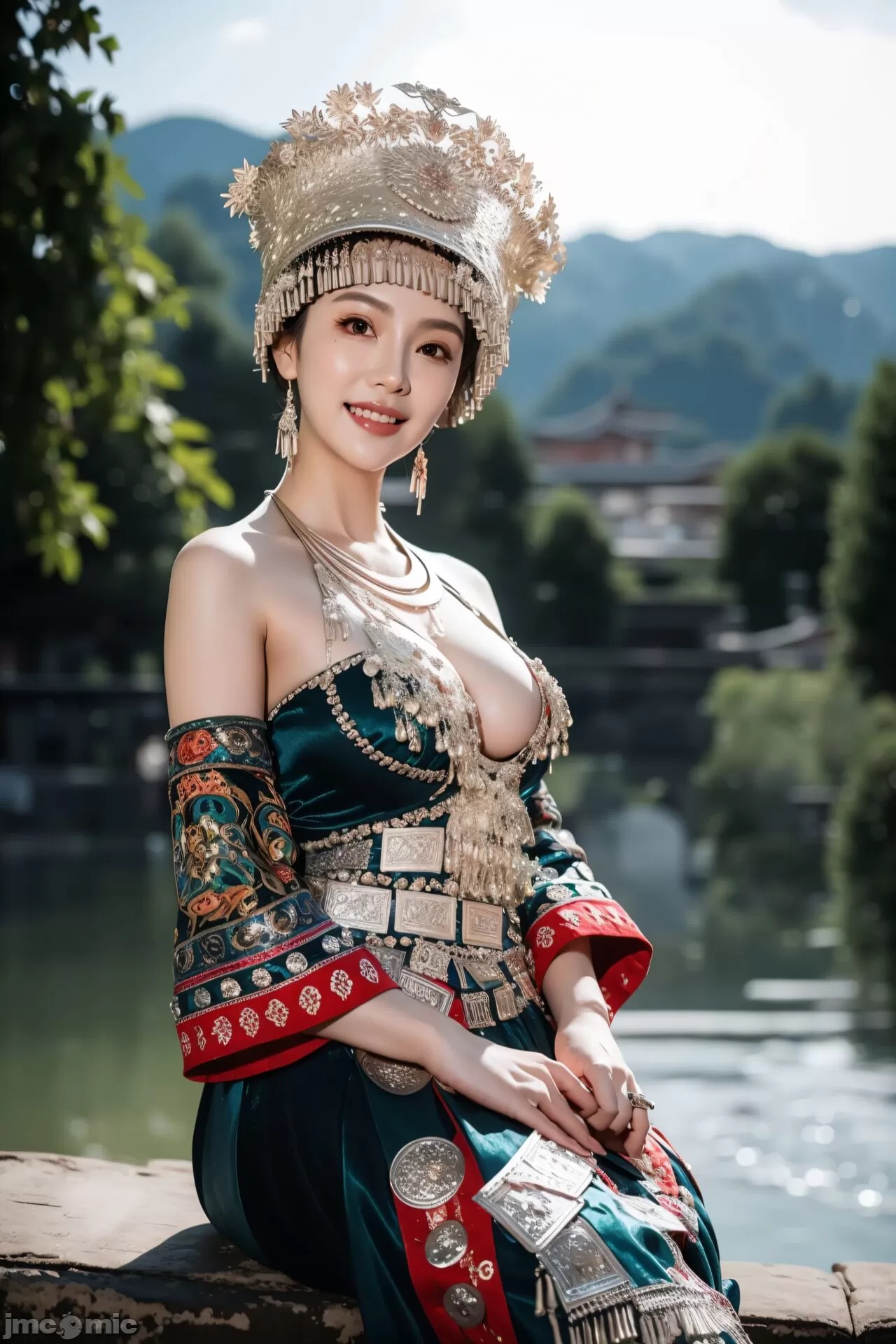 苗族少女的服裝