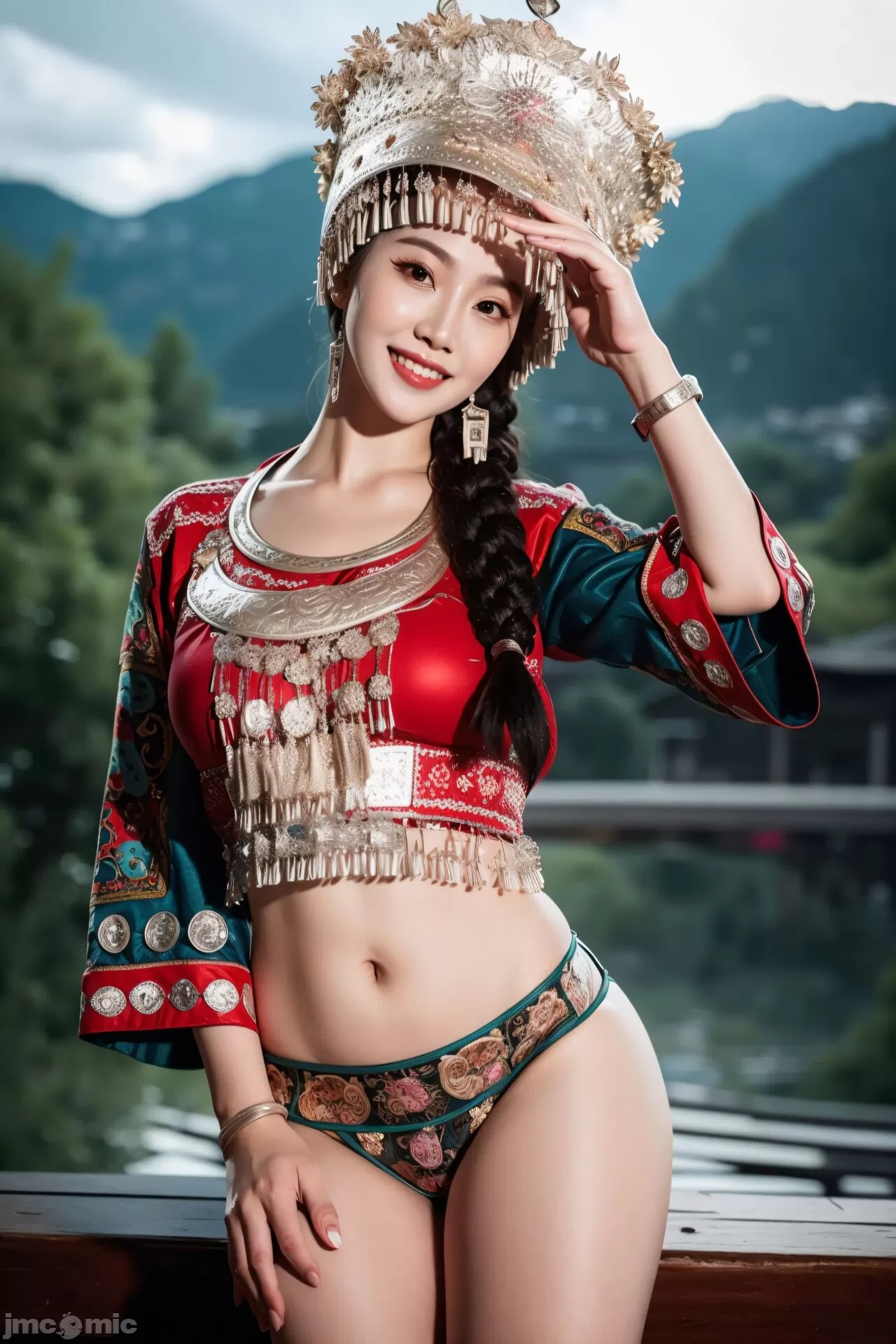 苗族少女的服裝