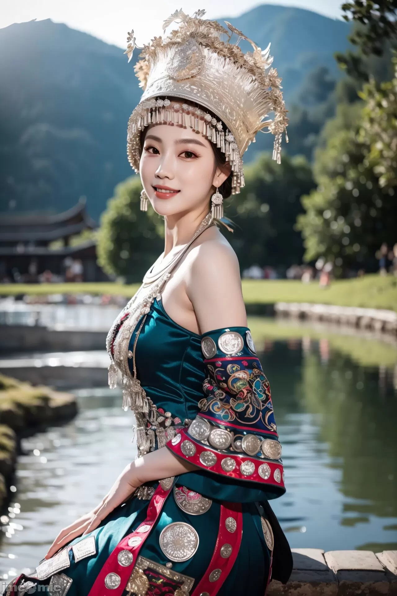 苗族少女的服裝