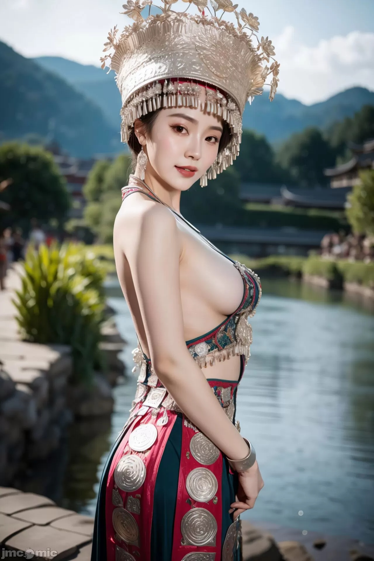 苗族少女的服裝