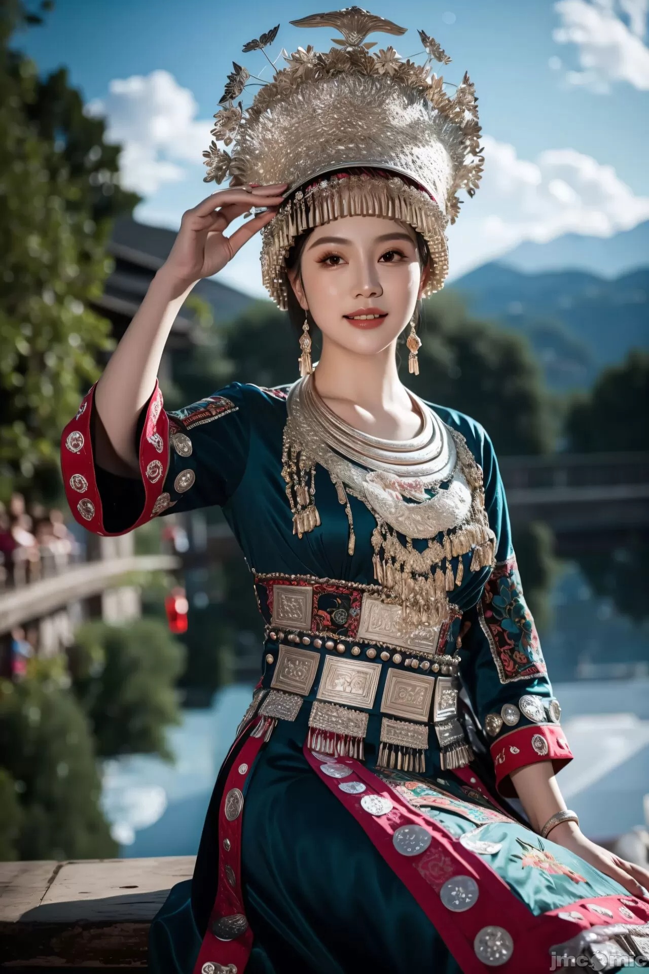 苗族少女的服裝