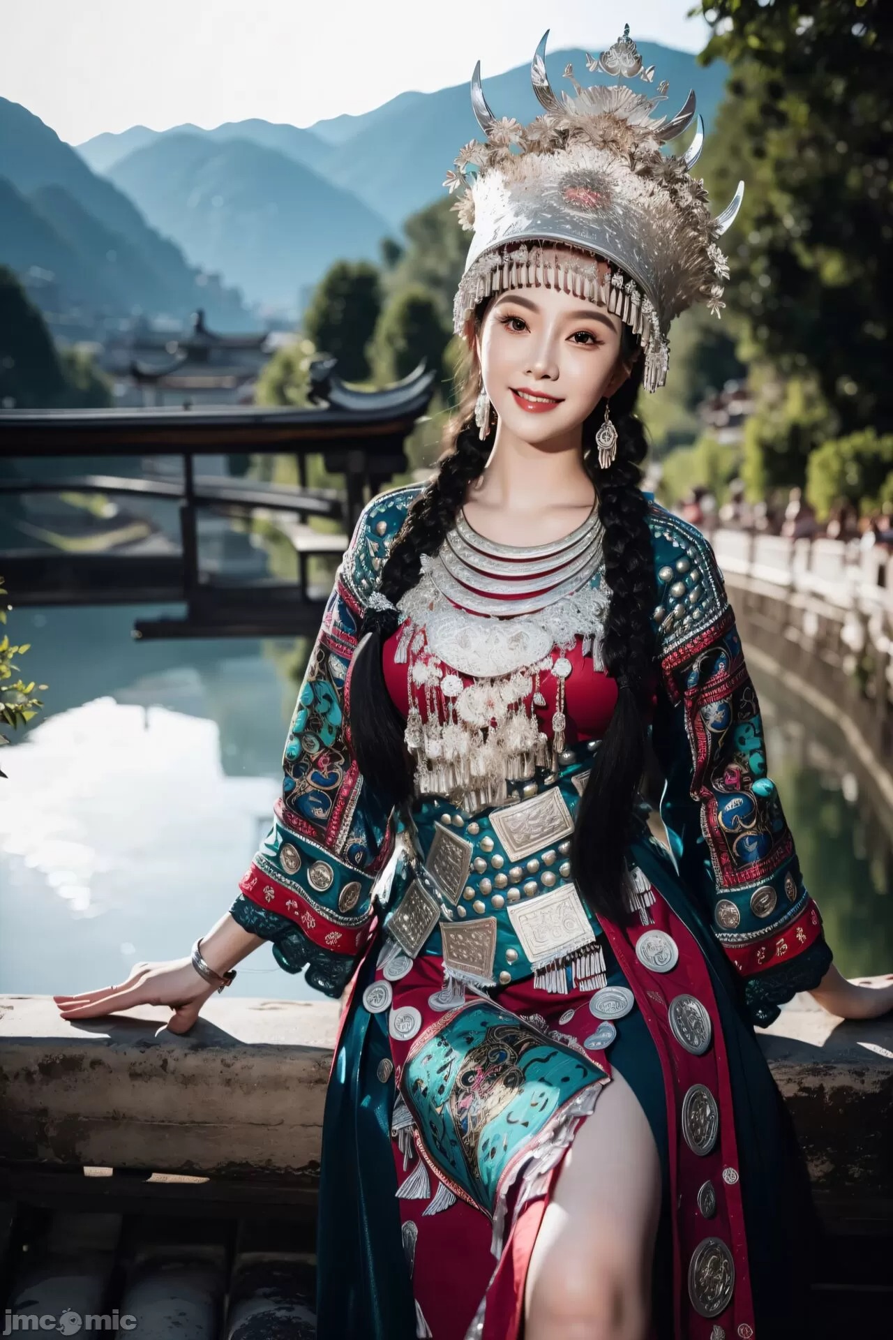 苗族少女的服裝