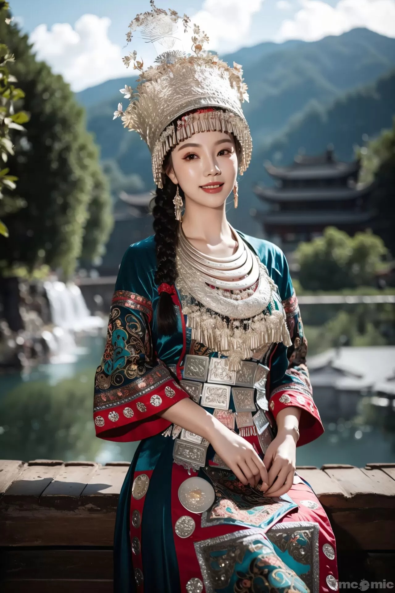 苗族少女的服裝