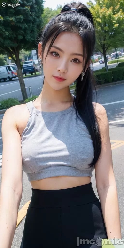 美女的街邊露出二