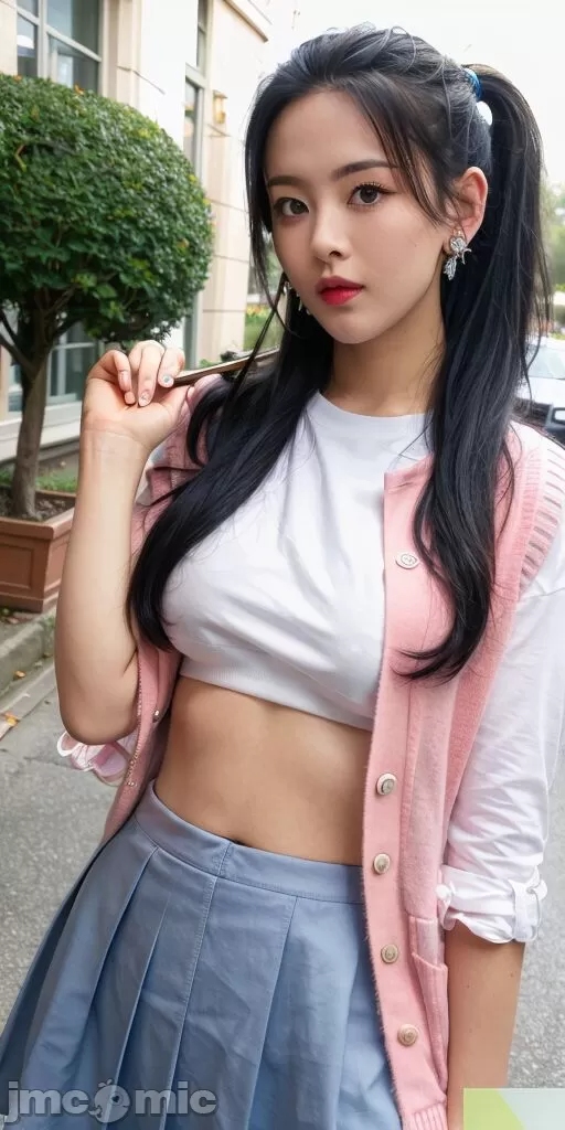 美女的街邊露出二