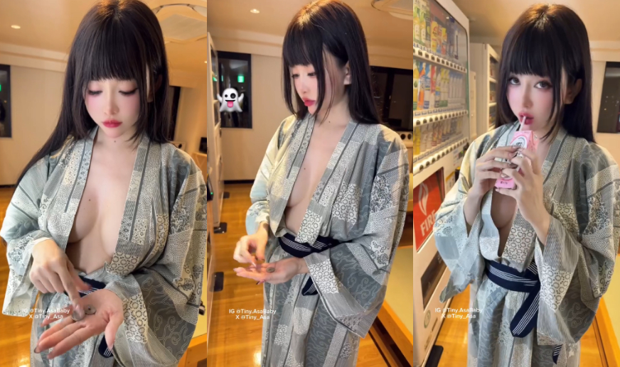哪有人泡完溫泉穿這樣啦！大尺Coser《Tiny Asa》自榨草莓牛奶
