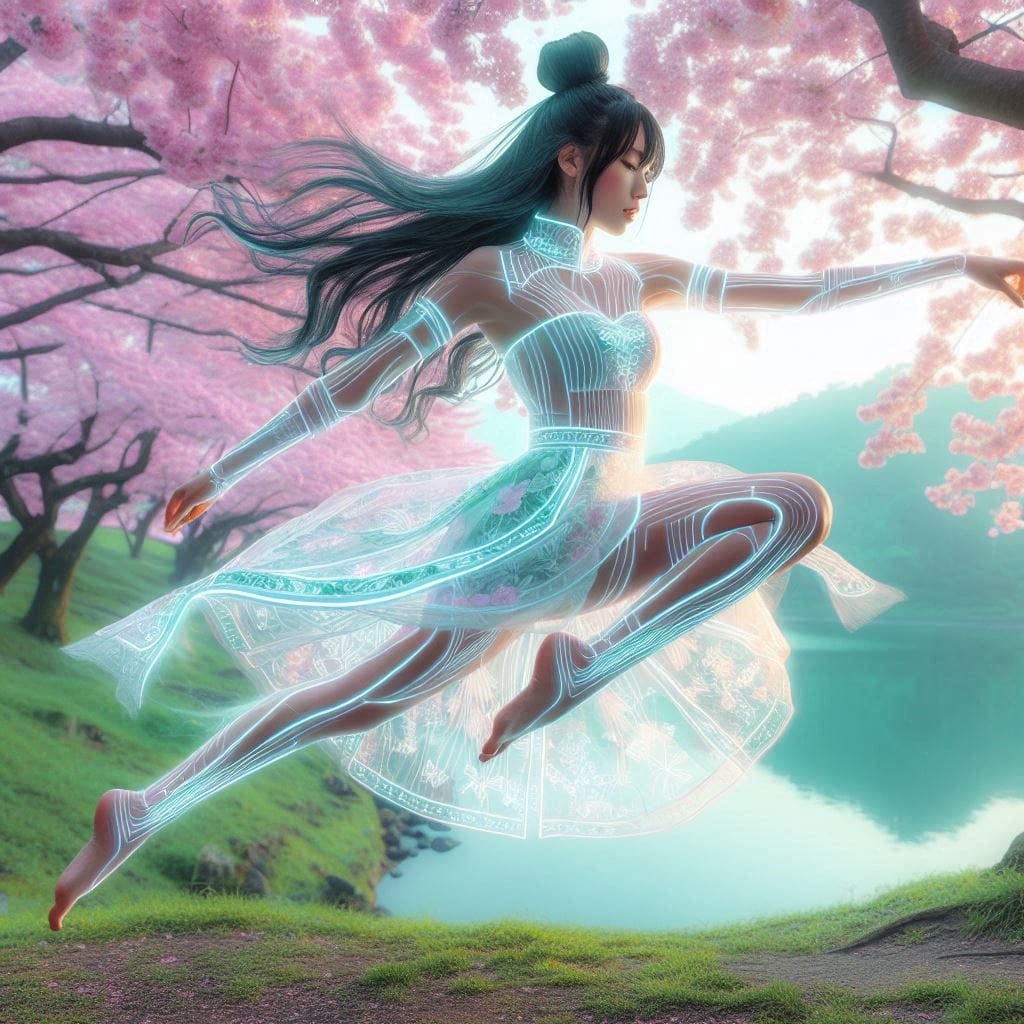 Transparent fluorescent Hanbok