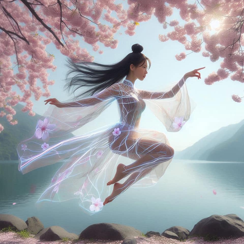 Transparent fluorescent Hanbok
