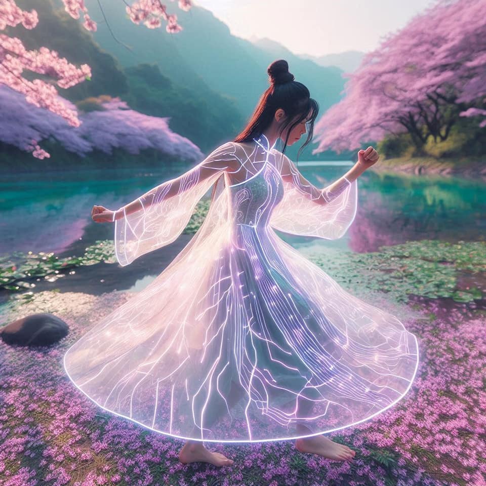 Transparent fluorescent Hanbok