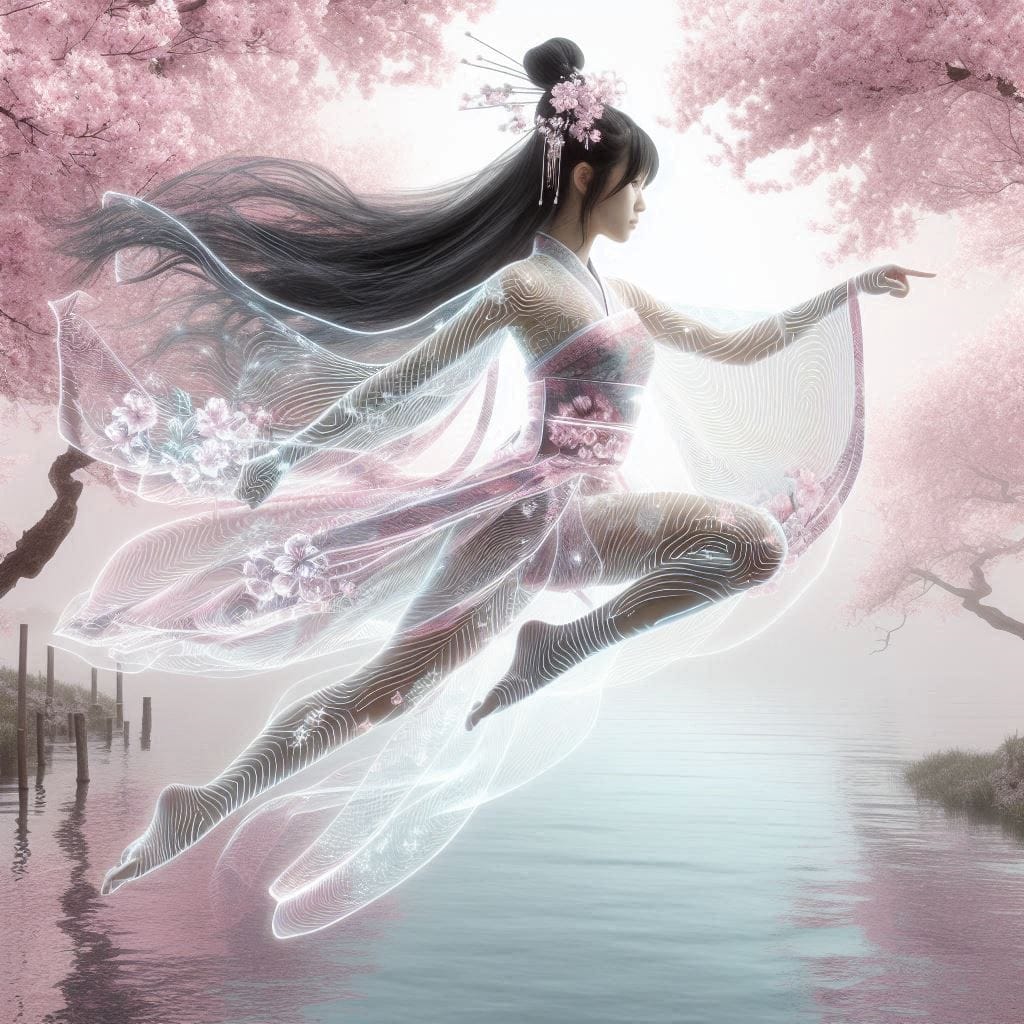 Transparent fluorescent Hanbok