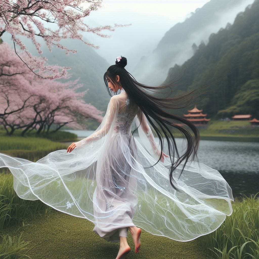 Transparent fluorescent Hanbok