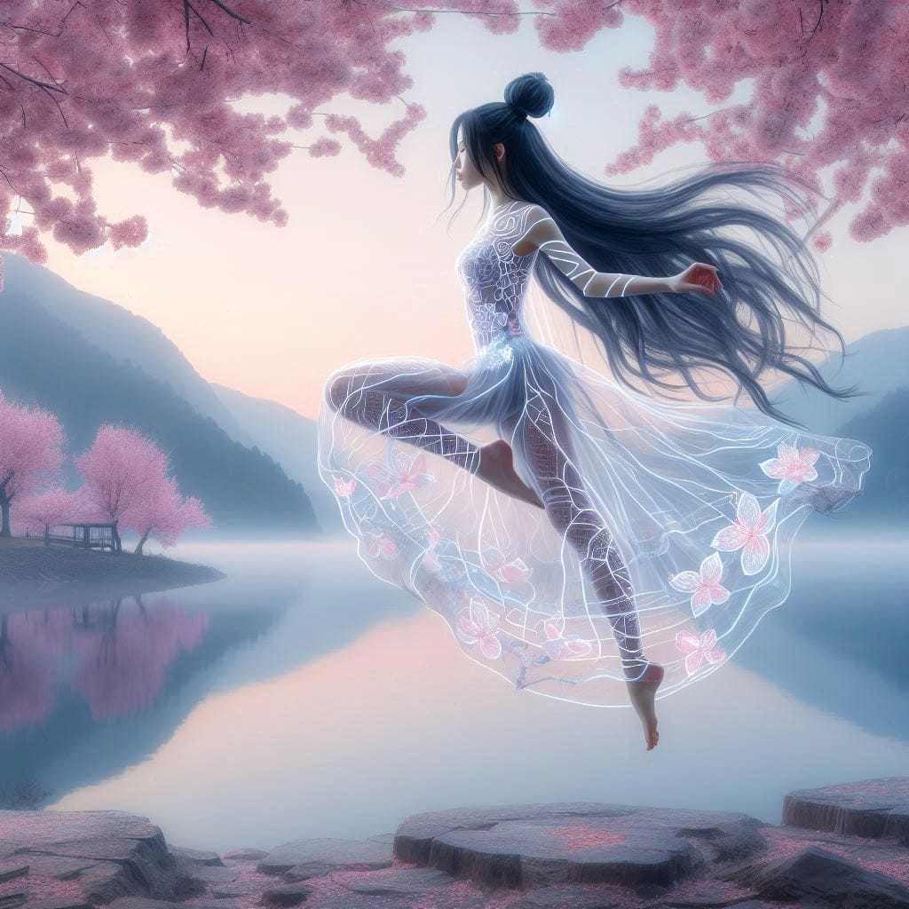 Transparent fluorescent Hanbok