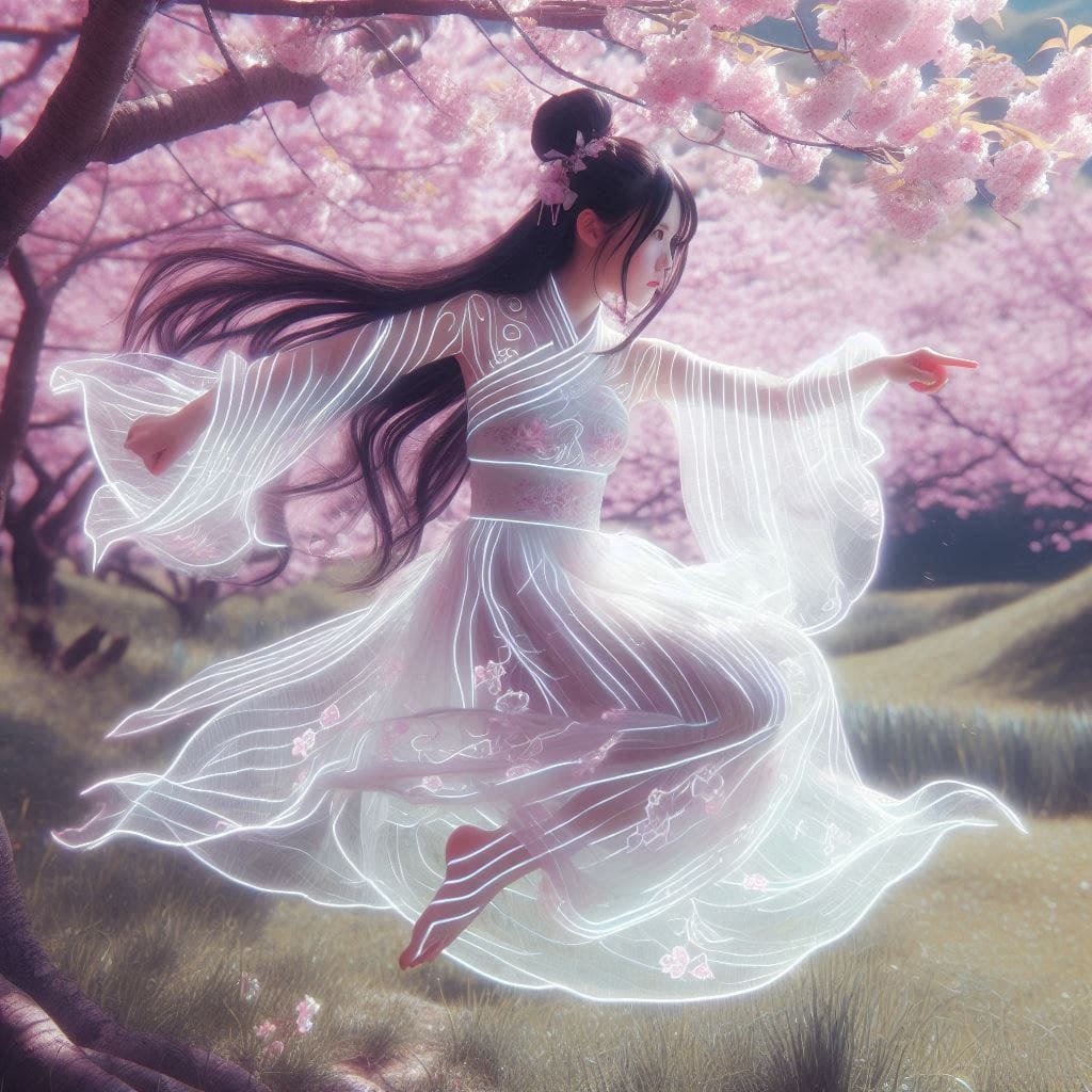 Transparent fluorescent Hanbok