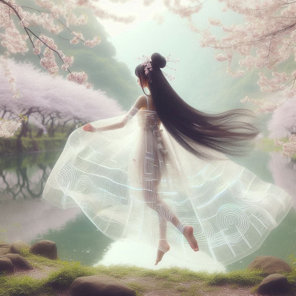 Transparent fluorescent Hanbok