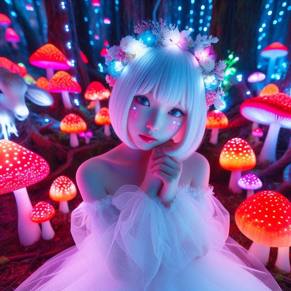 Glowing mushrooms are cute