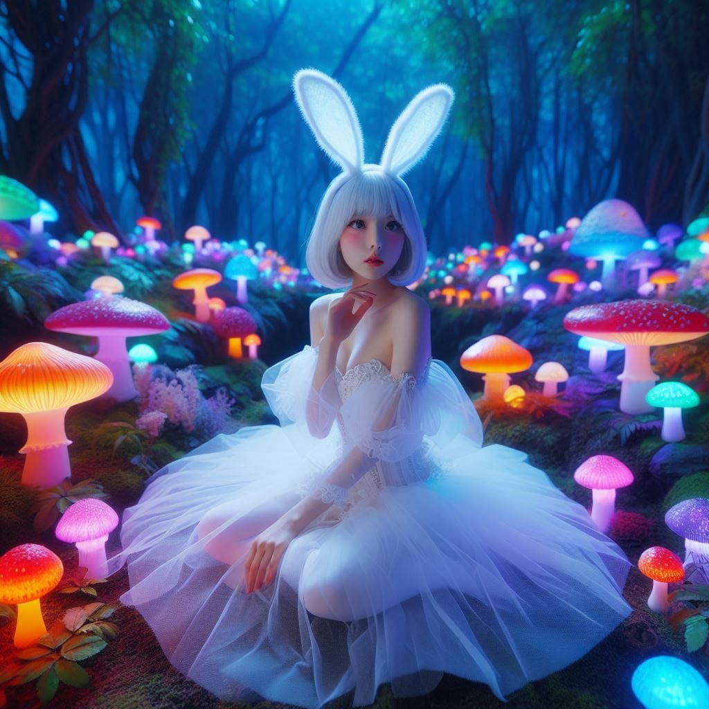 Glowing mushrooms are cute