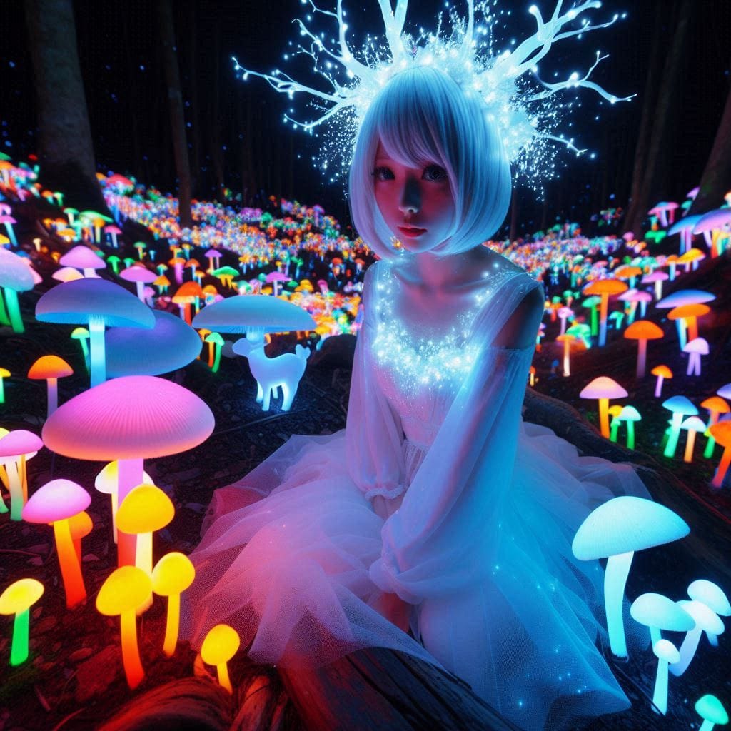 Glowing mushrooms are cute