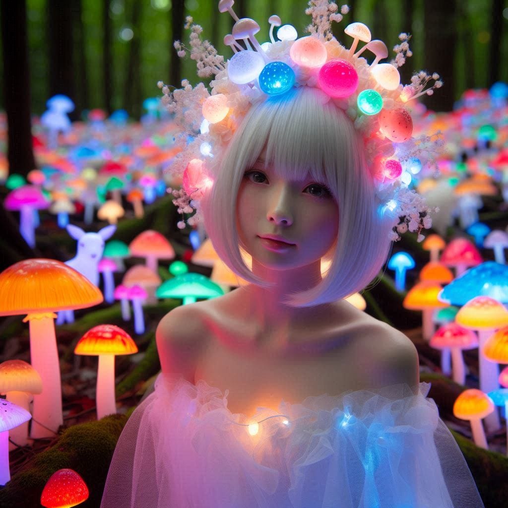 Glowing mushrooms are cute