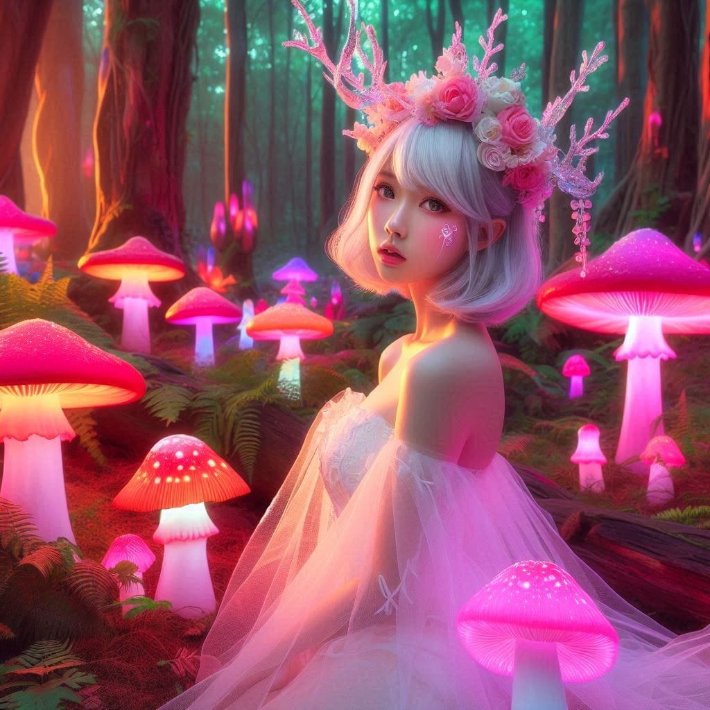 Glowing mushrooms are cute