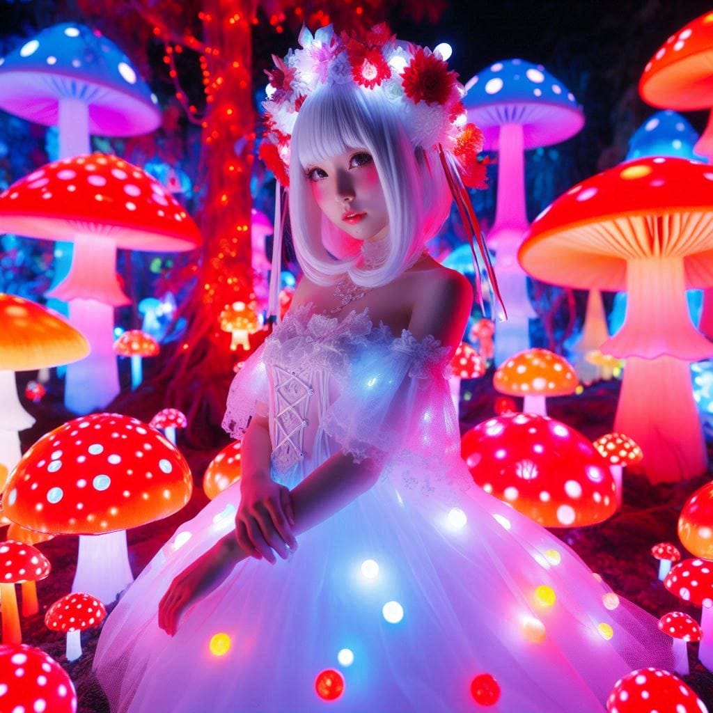 Glowing mushrooms are cute