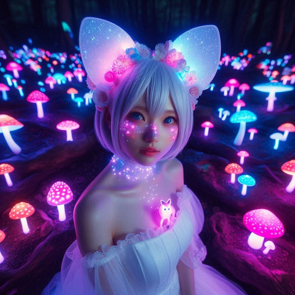 Glowing mushrooms are cute