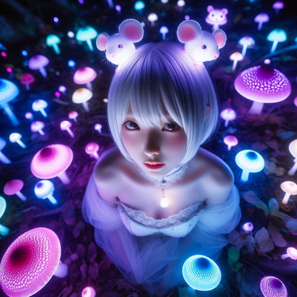 Glowing mushrooms are cute