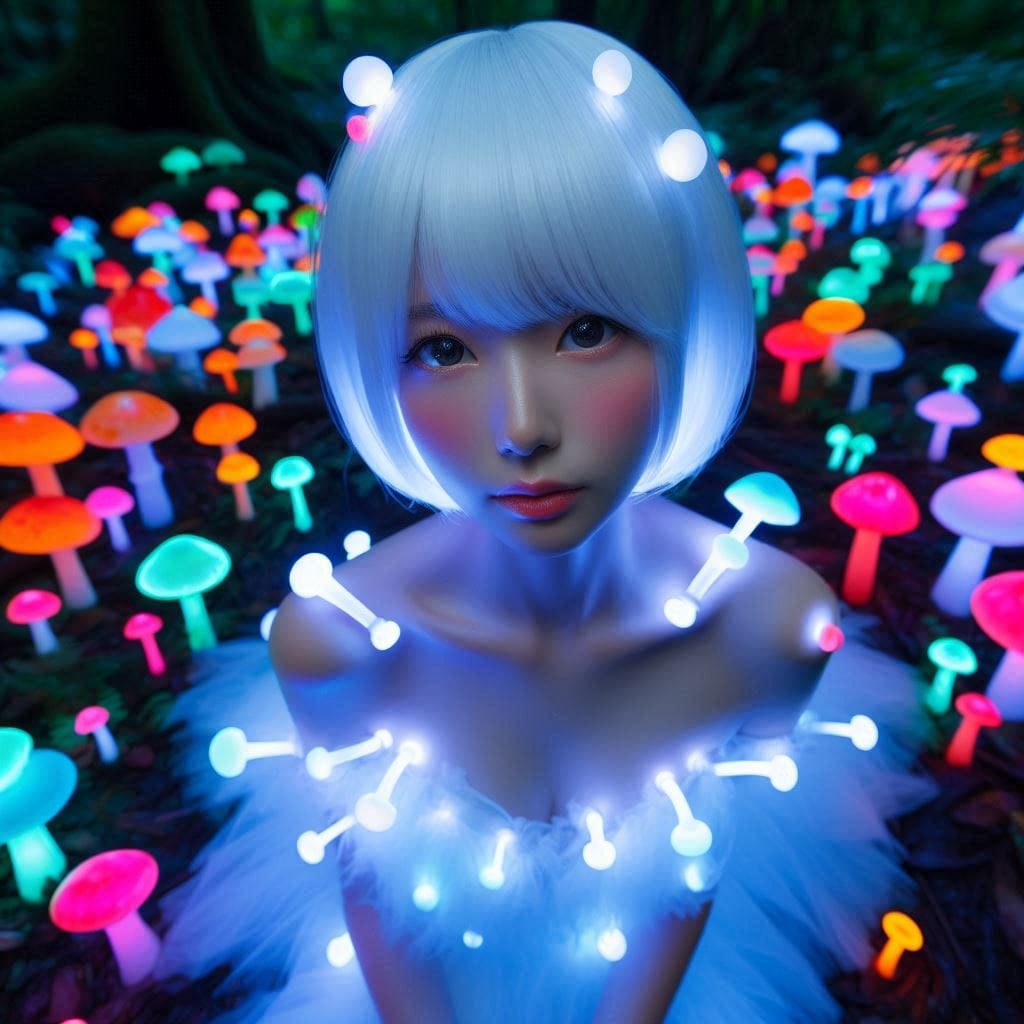 Glowing mushrooms are cute