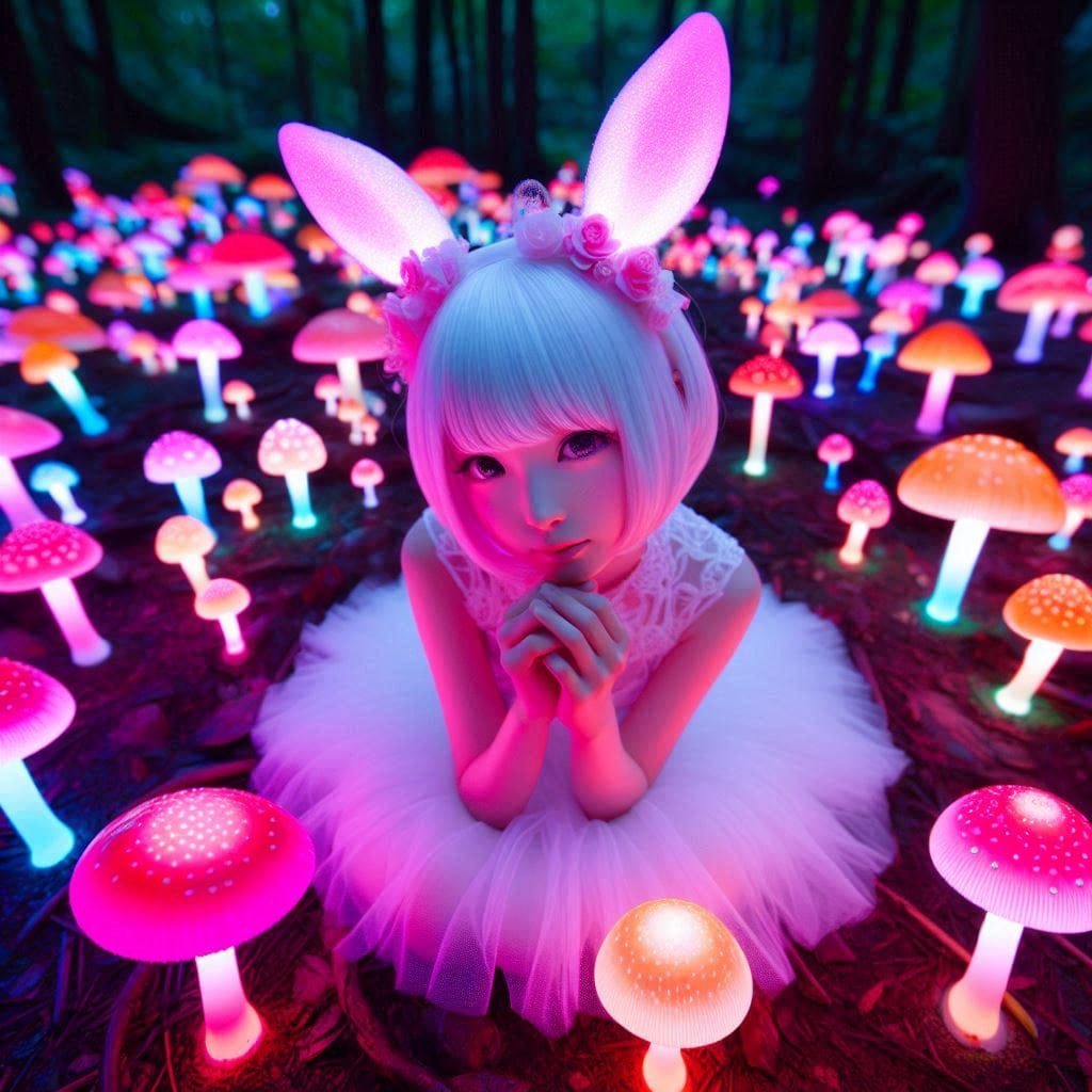 Glowing mushrooms are cute